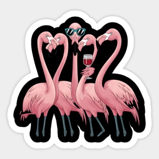 Flamingo Wine Tasting Wine Lover Sticker